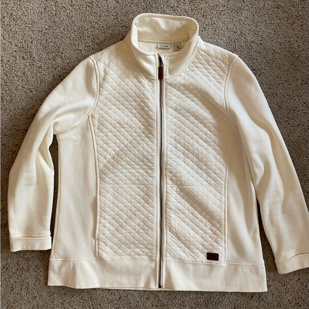 LLBean quilted zip sweater